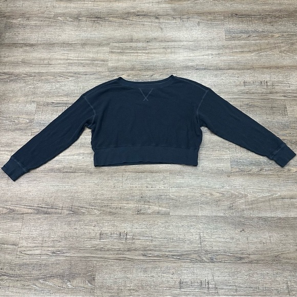 aerie Tops - Aerie Charcoal Ribbed Long Sleeve Top